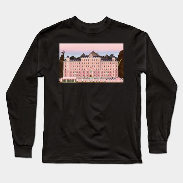 Grand Budapest Hotel Poster Wes Movie rushmore Long Sleeve T-Shirt by thedoomseed